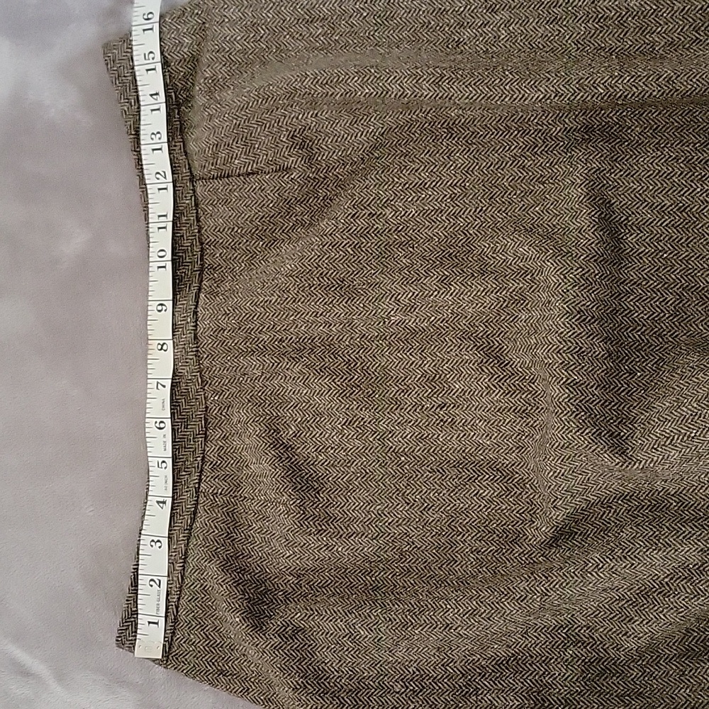 Isabella Bird Wool Blend Midi Skirt Herringbone Sz 14 Modest Pleats - Picture 8 of 10